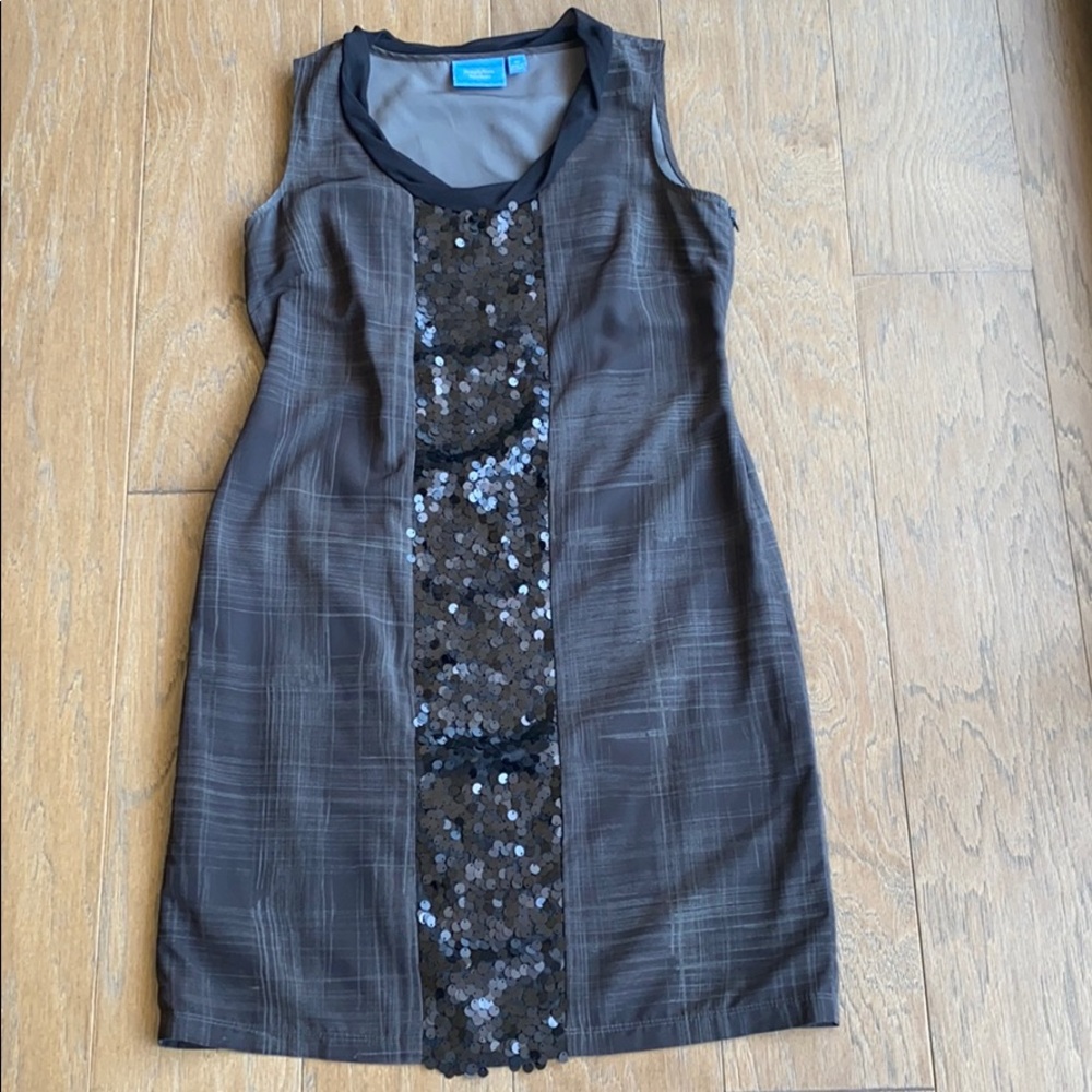 Vera Wang plaid and sequin dress